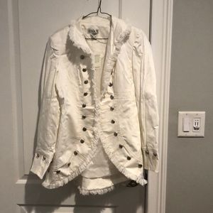 Women’s unique white blazer, size 8